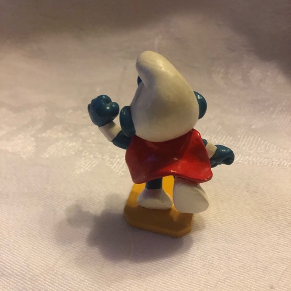 Vintage Superman Smurf Peyo Yellow Base Bully Germany 80ies - Picture 8 of 10